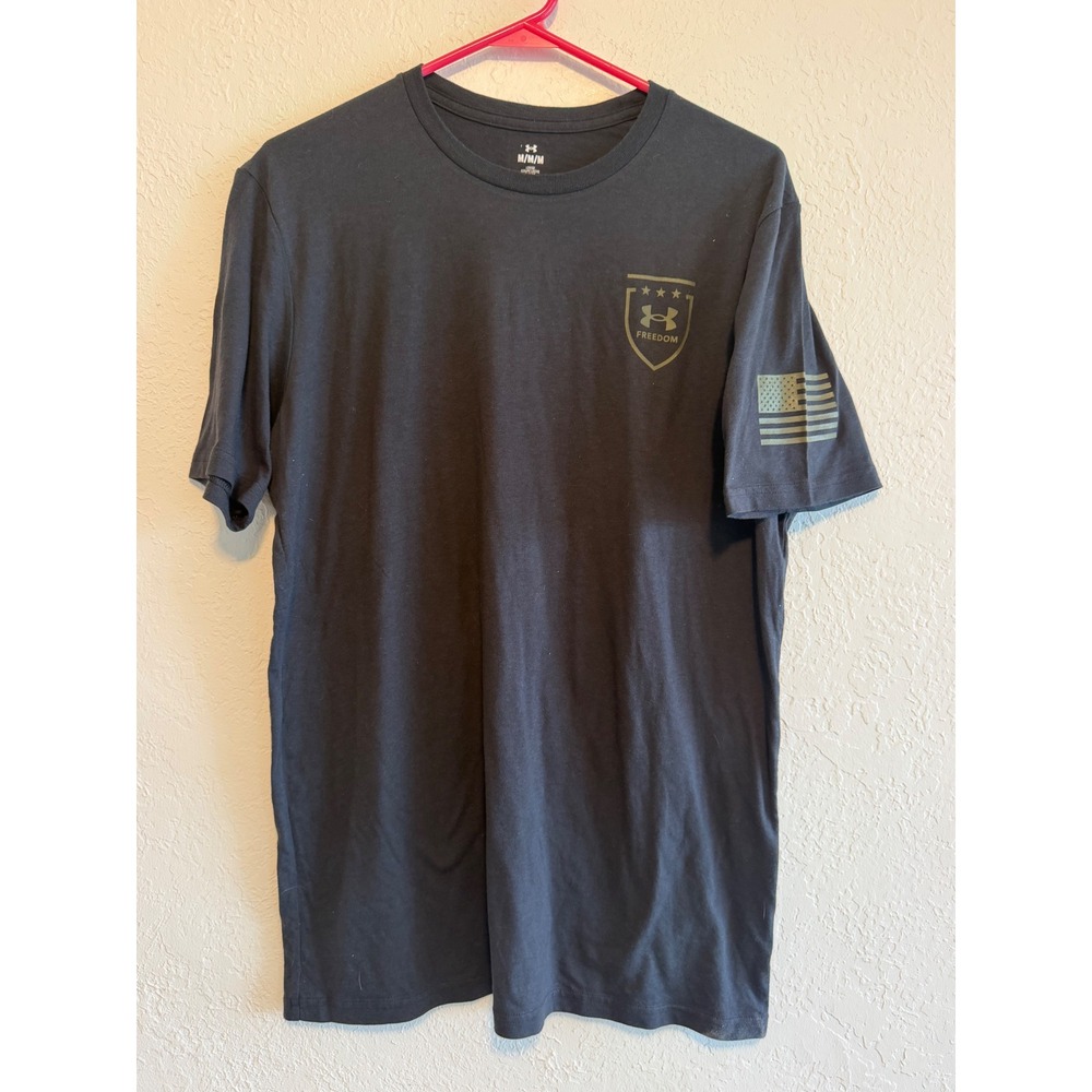 Under Armour Freedom Eagle Graphic T-Shirt Mens Medium Black Loose UA0085SS23